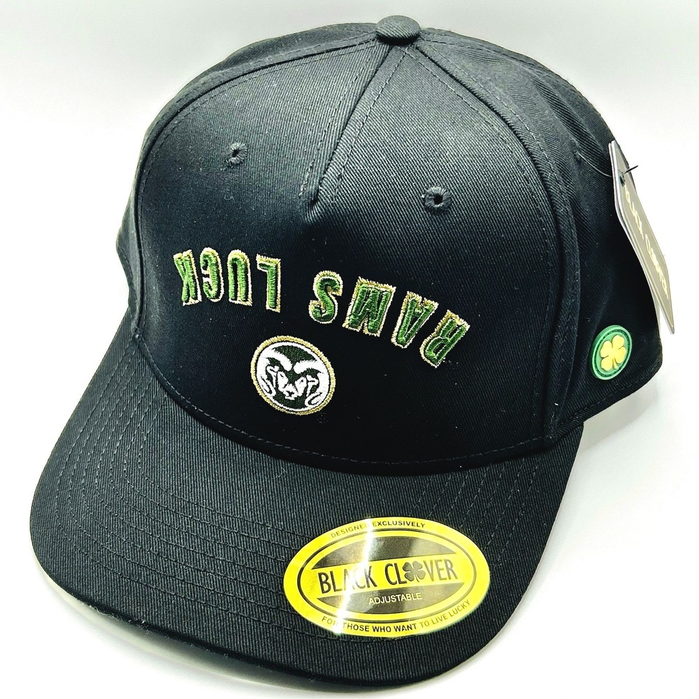 Colorado State Rams Black Clover Luck Upside Down Hat Cap Snapback Adjustable